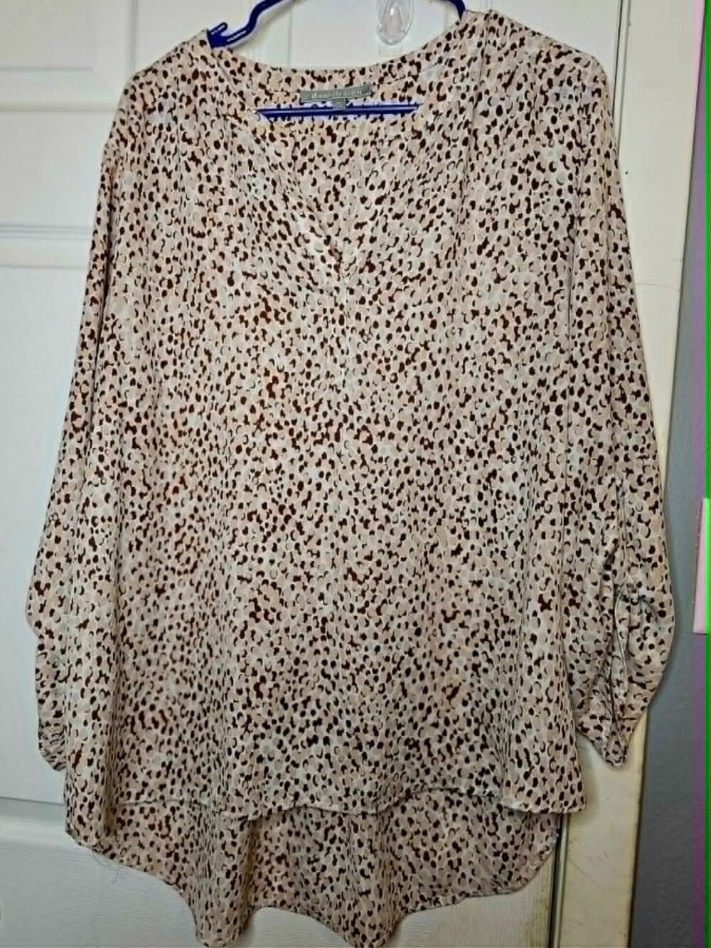 Danielrainn XXL Animal Print Blouse Pink & Gray - Picture 1 of 5